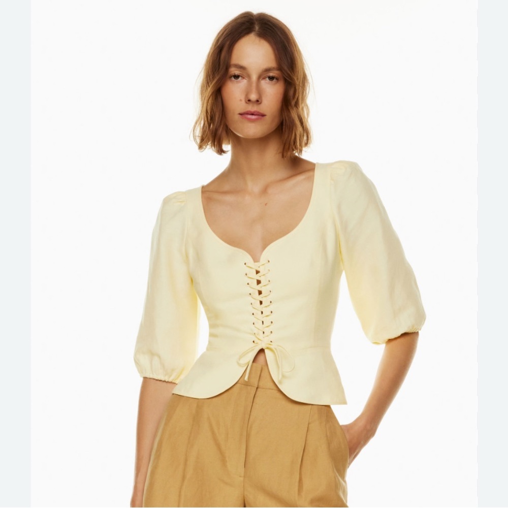 Aritzia Santal Linen Blouse